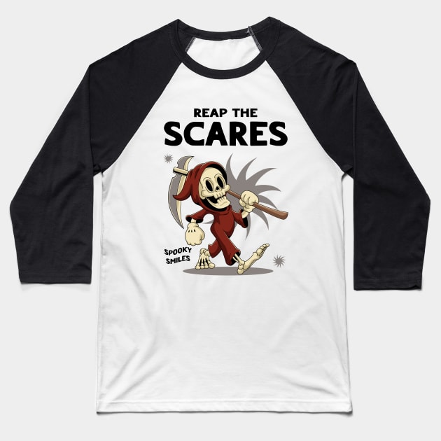 Cute Grim Reaper Baseball T-Shirt by milatees